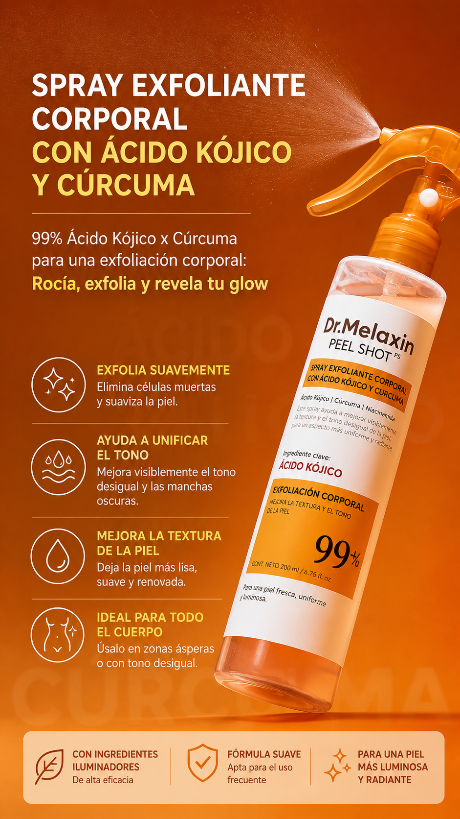 Dr.Melaxin Spray 200ml Pore Clearing Exfoliating Formula Skin Repair